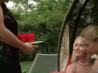 Two girlfriends punishing sedusive blondinka