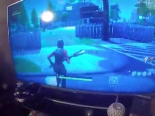 BIG TITS gamer lady getting fucked playing FORTNITE