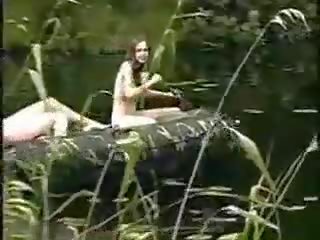 Three marvellous Girls Nude Girls In The Jungle On Boat For pecker Hunt