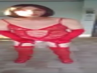 Sissy piss drinking in red humiliation second part
