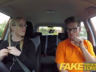 Fake Driving School pigtail cookie with hairy teen pussy creampie immediately shortly shortly after lesson