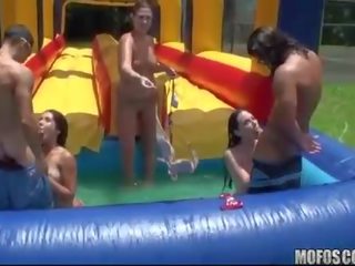 Water games sets up to a sweet adult film party