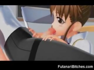 3D Futanari Coed Cums Inside Teen Twice!