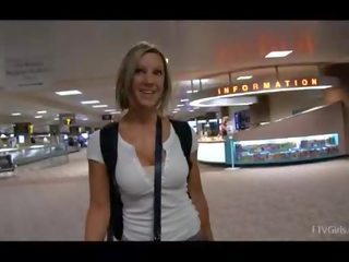 Anne incredibly superior blonde flashing big natural tits in public